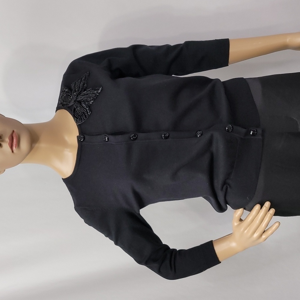 August Silk  Women's Black Holiday Cardigan Sweater